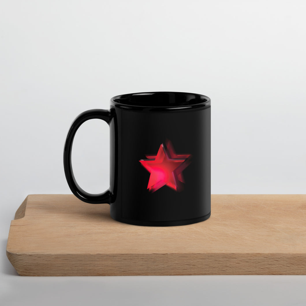 Stars Black Glossy Mug