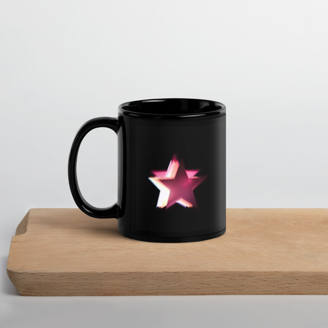 Stars Black Glossy Mug