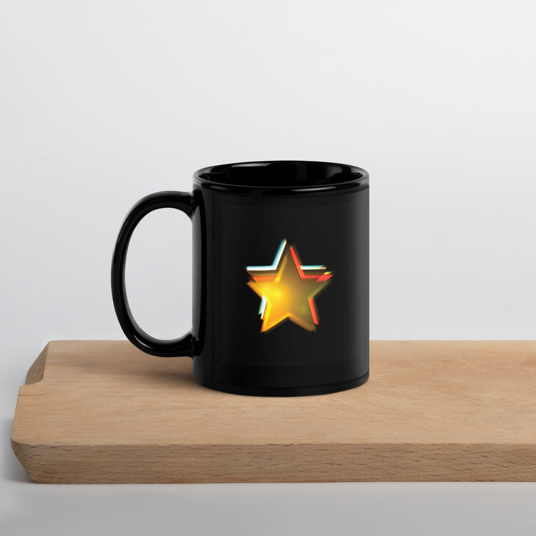 Stars Black Glossy Mug