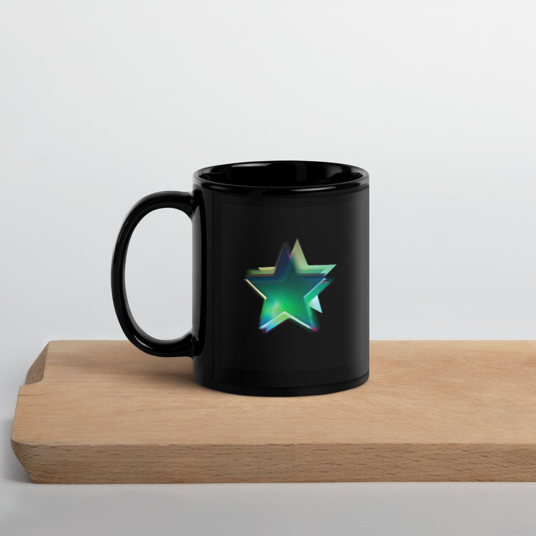 Stars Black Glossy Mug